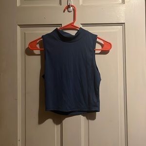 blue tank top